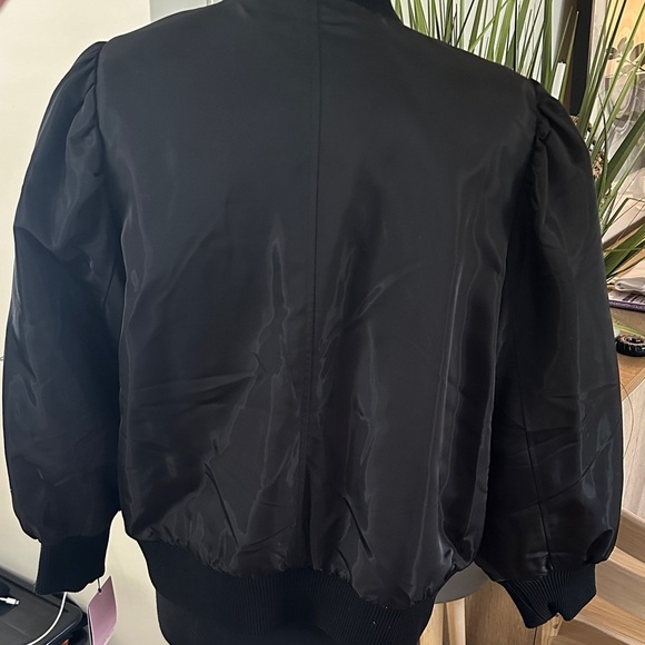 NWT Anthropologie Avec Les Filles Black Women's Bomber Jacket - Picture 12 of 16